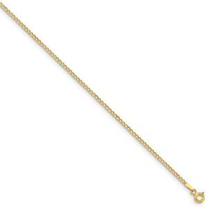 1.8mm 14k Yellow Gold Hollow Curb Chain Necklace, 16 Inch